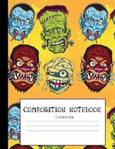 Monster Smash: Halloween Inspired Composition Notebook: Ideal For Middle Grad And High School Class Notes (College Ruled)