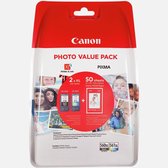 Canon PG-560XL/CL-561XL Photo Value Pack - Glanzend - 2 - hoog rendement - zwart, kleur (cyaan, magenta, geel) - origineel - 100 x 150 mm 50 vel(len) inktcartridge / papierset - voor PIXMA TS