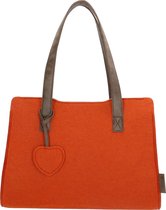 Beagles Vilten Schoudertas Shopper Brique Oranje met Hanger