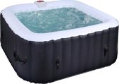 Jacuzzi opblaasbaar-Opblaasbare Hottub-Inflatable Spa-4 Personen- Vierkant -Zwart-Inclusief Afdekzeil