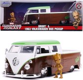 Jada Toys Guardians of the Galaxy Groot en Die-Cast 1963 VW Bus Pick-Up 1:24