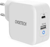 Choetech - Dual GaN-Tech stroomadapter USB-C/USB-A - Power Delivery - 65W