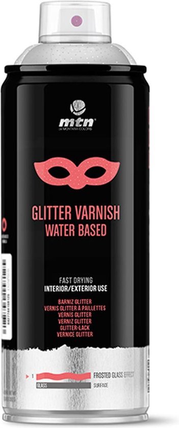 MTN Pro Zilveren Glitter Spray – 400ml op waterbasis