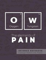 OW - The elements of pain - Science Notebook - College Ruled Line Paper