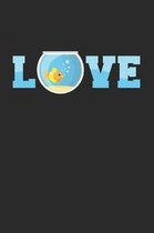 Love: 6x9 Aquarium - dotgrid - dot grid paper - notebook - notes