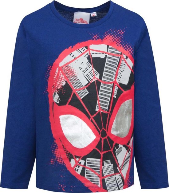 Spiderman  shirt met lange mouw  blauw 98