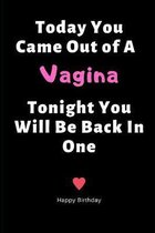Today You Came Out of A Vagina Tonight You Will Be Back In One: Birthday Gifts for Boyfriend, Birthday Gifts for Him, Men, Fiance Naughty Anniversary