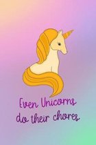 Even Unicorns Do Their Chores: Cute Golden Unicorn Daily Chore Chart Organizer for Kids