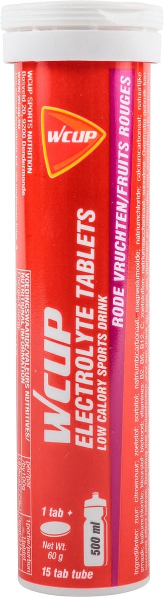 Goedkoopste Wcup Sport Electrolyte Tablets Rode Vruchten (15 x 4,2g