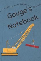 Gauge's Notebook: Heavy Equipment Crane Cover 6x9'' 200 pages personalized journal/notebook/diary