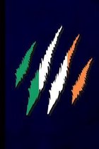 Ireland Claw: Ginger Flag Country Patriotic St Patrick's Day Clover Gift For Irish (6''x9'') Dot Grid Notebook To Write In