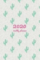 2020 Weekly Planner: Designer Cactus Print - 6x9 in - 2020 Calendar Organizer with Bonus Dotted Grid Pages + Inspirational