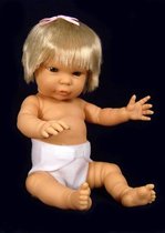 The Doll Factory Babypoppen Blank Meisje met Haar 34 cm