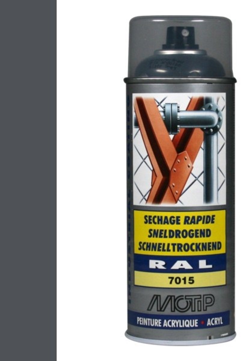 Motip industrial acryllak hoogglans RAL 7015 leigrijs - 400 ml.