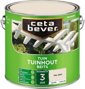 CetaBever Tuinhout Beits - Zijdeglans - RAL 9001 - 2,5 liter