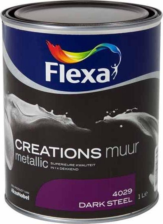 bevestig alstublieft Paard Misverstand Flexa Creations - Muurverf Metallic - Dark Steel - 1 liter | bol.com