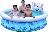 Opblaasbaar zwembad | Model Olifant | 205 cm doorsnee | Wit - Blauw