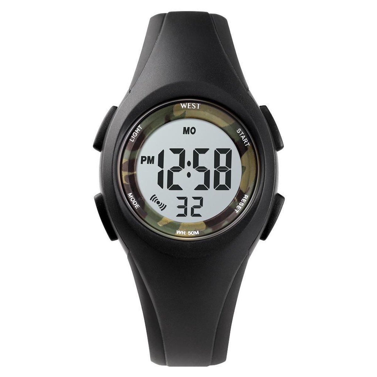 West Watches Model Earth Kinderhorloge Stopwatch - 36 mm - LED - Legergroen- Zwart
