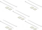 DeLOCK Tie-wraps 150 x 3,6mm (10 stuks) met zelfklevende houders (10 stuks) / transparant