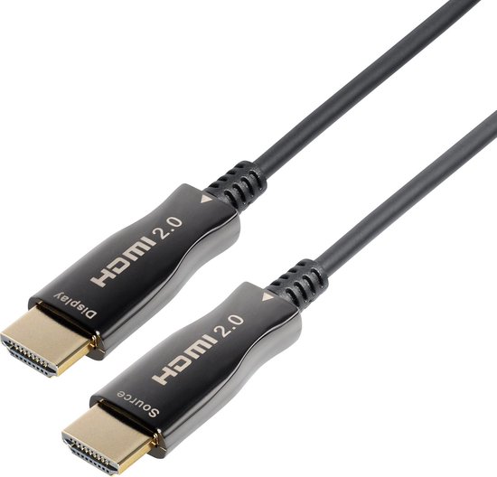 Câble HDMI fibre optique MaxTrack Active - version 2.0 (4K 60Hz HDR) - 50  mètres | bol