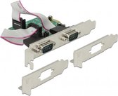 DeLOCK seriële RS232 PCI-Express kaart met 2 9-pins SUB-D poort en Low Profile brackets