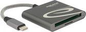 DeLOCK USB Cardreader met USB-C connector en 2 kaartsleuven - voor Compact Flash en Micro SD/SDHC/SDXC/MMC/TF - USB3.0