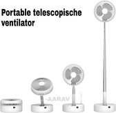 Portable ventilator - Staventilator / Tafelventilator met LED nacht lamp - afstandsbediening  - powerbank - Wit