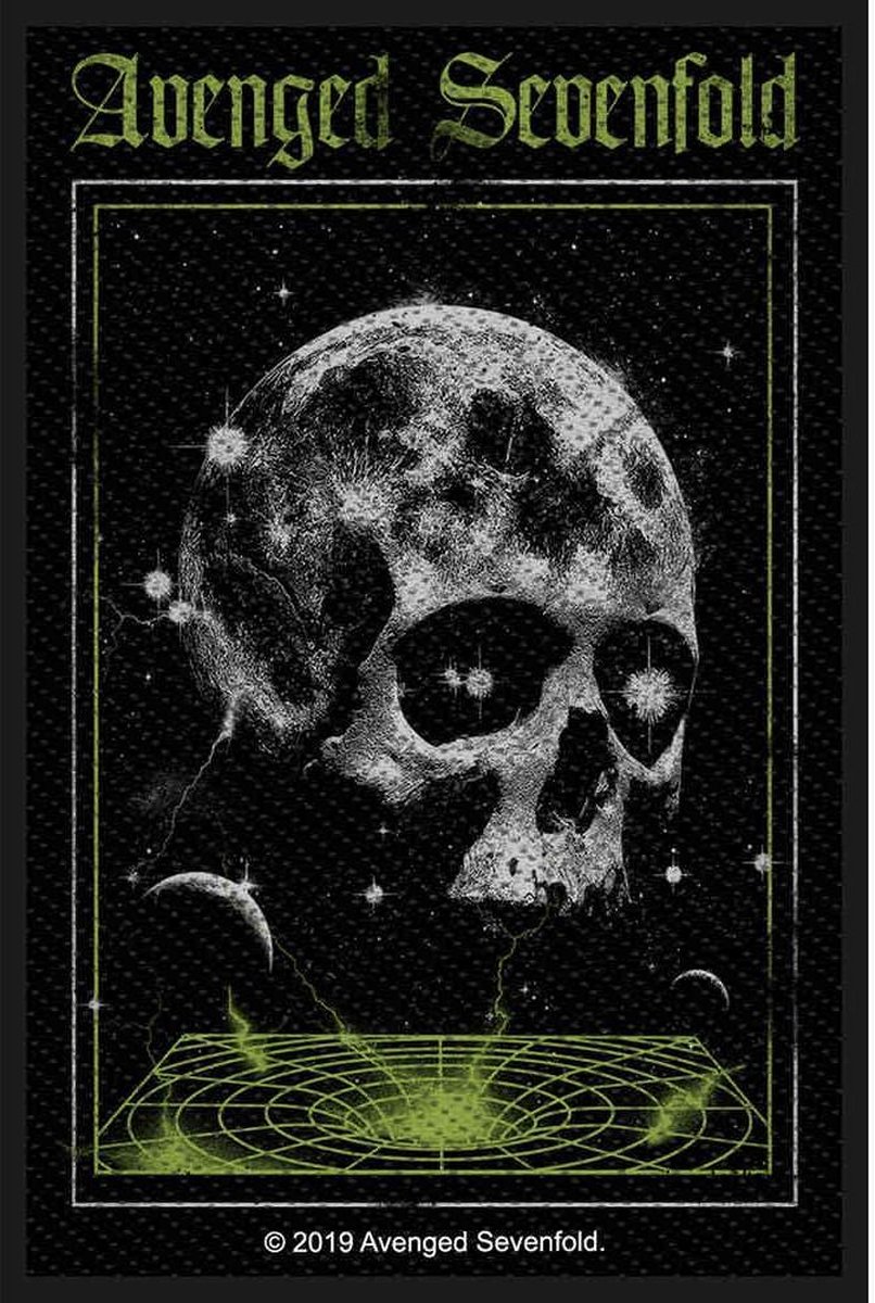 Avenged Sevenfold Patch Vortex Skull Zwart