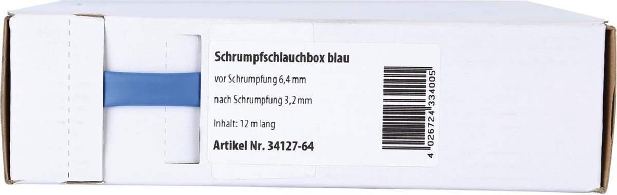 Krimpkous Blauw Ø 6.4 mm / Lengte 12 meter