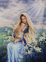 Marie avec l'enfant Jésus - CARRÉ - 30x40cm - Peinture de diamants Adultes - Paintd