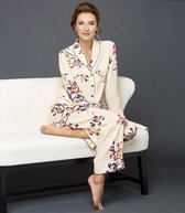 Zijden Dames Pyjama Natalya Sonnet - Flower Print - Small - 100% zijde