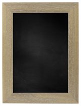 Zwart Schoolbord met Houten Lijst - Vergrijsd - 57 x 77 cm - Lijstbreedte: 39 mm - Breed