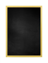 Zwart Krijtbord met Aluminium Lijst - Mat Goud - 51 x 51 cm - Lijstbreedte: 10 mm - Vlak