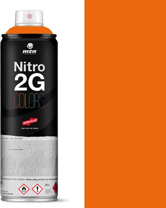 bevestig alstublieft cafetaria trui MTN Nitro 2G Mat Oranje Spuitbus - 500ml, extreem hoge dekkracht | bol.com