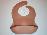 Slabber Brown PER 1 STUK - Slabbetje - Slabbertjes baby - Slabbetje met opvangbakje - Slabbetjes baby - Slabbertje - BPA vrije siliconen