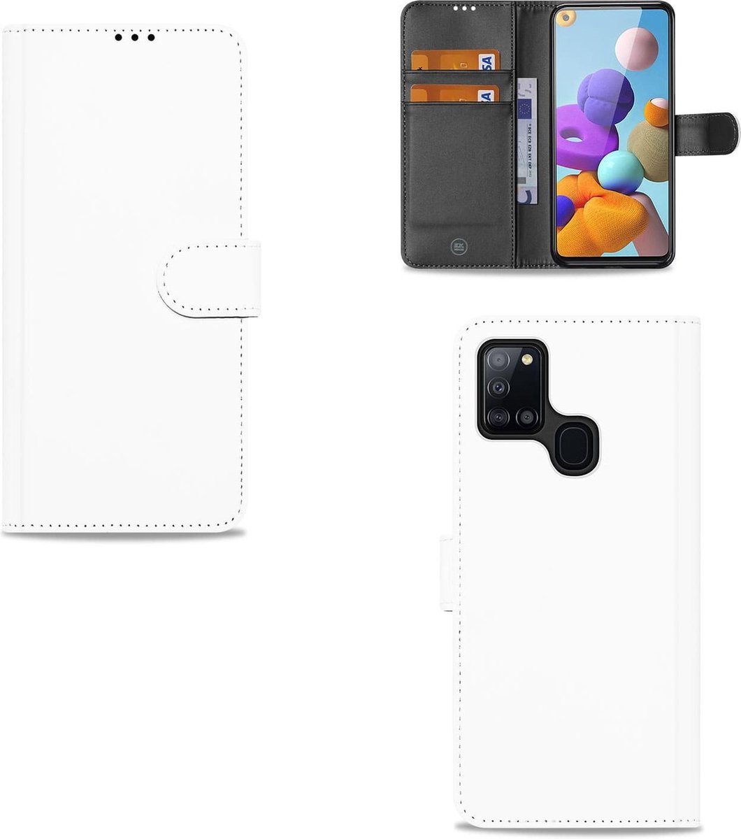 Samsung Galaxy A21s Bookcase Hoesje Wit met Pasjeshouder