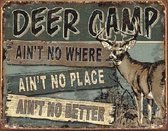 Deer Camp.  Metalen wandbord 31,5 x 40,5 cm.
