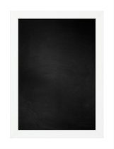 Zwart Krijtbord met Houten Lijst - Wit Ingewassen - 53 x 73 cm - Lijstbreedte: 20 mm - Vlak