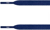 Schoenveters -Lacy- Veters - Sneakerveters - Flatties - Plat - navy - Veterlengte 140 cm – Breedte 10 mm