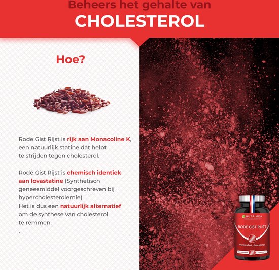 Rode Gist Rijst – Co-enzym Q10 – NUTRIMEA - Cholesterol - 90 capsules - NUTRIMEA