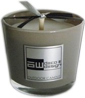 Deco & Design Outdoor Candle - Buitenkaars in glaspot - Luxueuze tuinkaars - taupe - D10cm - 14 branduren