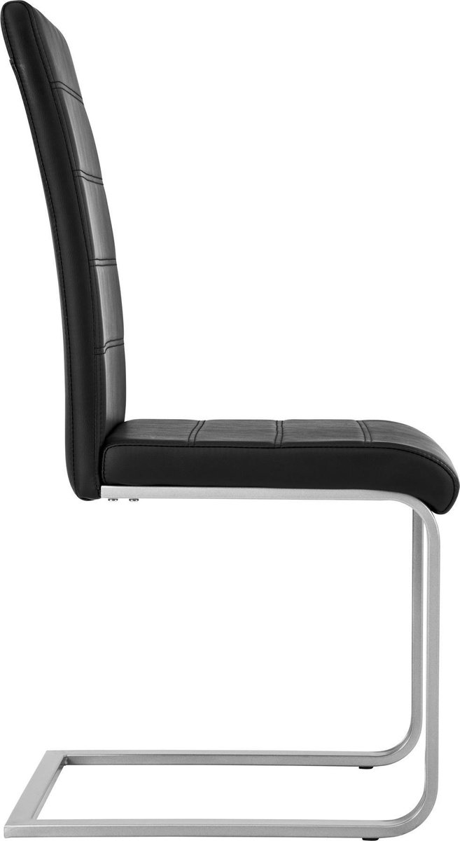 tectake® Set van 6 Eetkamerstoelen Frederikke II, Gevoerde Stoffen Zitting, Massief Houten Poten, Ergonomische Stoel, Stoelen voor Woonkamer, Eetkamer, Slaapkamer en Keuken, Draagkracht 120kg, Grijs