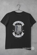 Attack On Titan Legion Levi Mikasa Eiren T-Shirt | Cadeau voor Otaku en Weeb | Japan Culture Merchandise | Urban Geekchic Style | Zwart Maat L