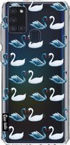 Casetastic Samsung Galaxy A21s (2020) Hoesje - Softcover Hoesje met Design - Swan Party Print