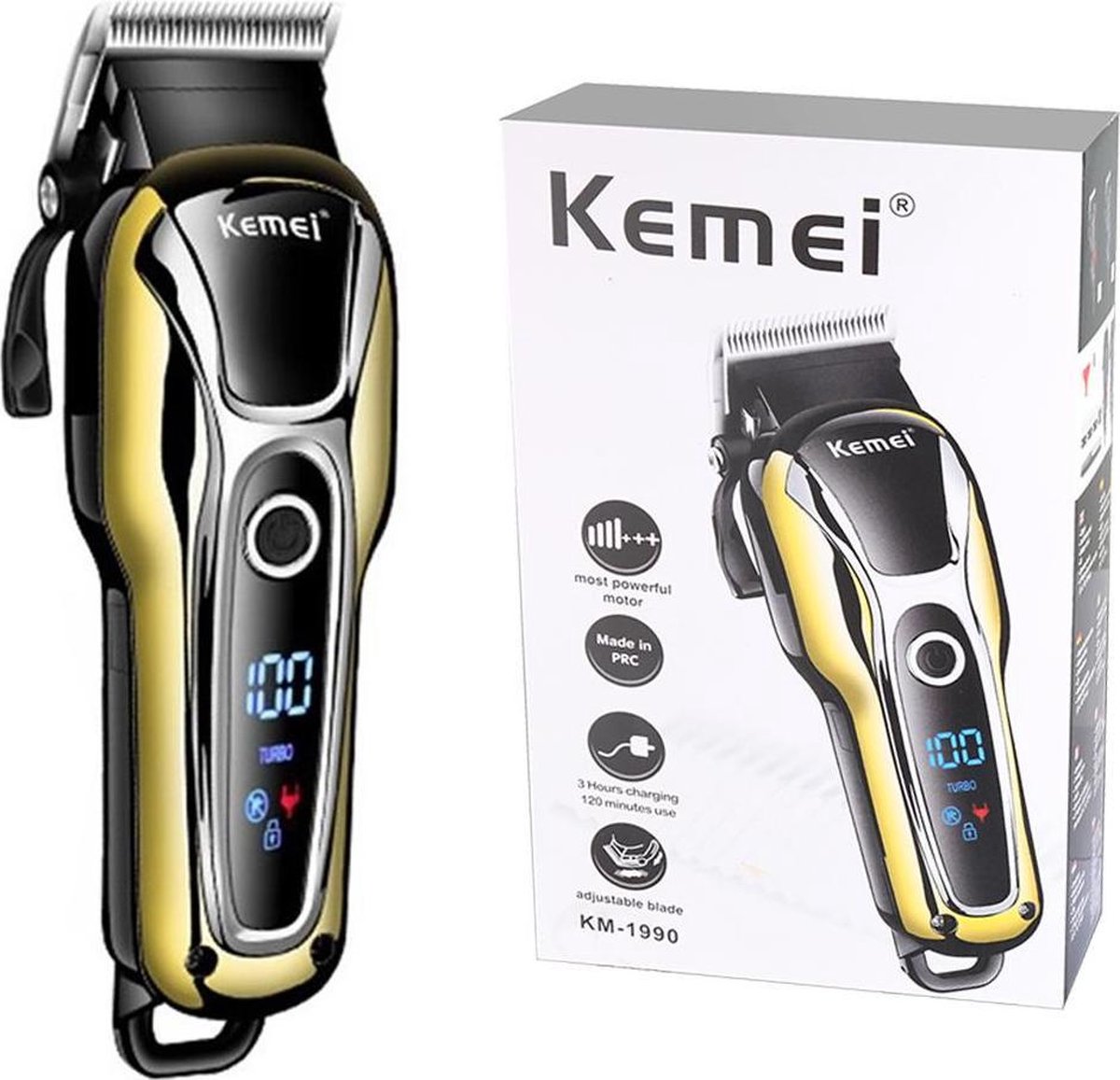 Kemei Tondeuse - KM 1990 - Draadloze Tondeuse - Professionele tondeuse - Haren Millimeteren - Conto