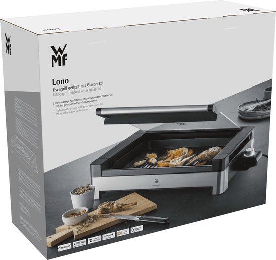 WMF Lono 415430011 - Tafelgrill - Glazen Deksel - RVS - 2000W - Geschikt voor Binnen en Buiten — afbeelding 5