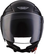 MOTO U53 Jethelm scooterhelm, motorhelm, voor vespa glans zwart, S, hoofdomtrek 55-56cm