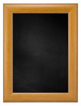 Zwart Krijtbord met Houten Lijst - Beuken - 56 x 76 cm - Lijstbreedte: 30 mm - Halfrond