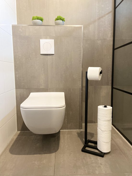 Industrieel WC rolhouder staal zwart toiletrolhouder toiletaccessoires | bol.com