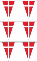 3x stuks polyester vlaggenlijnen Denemarken 5 meter - Deense buiten vlaggetjes - Polyester